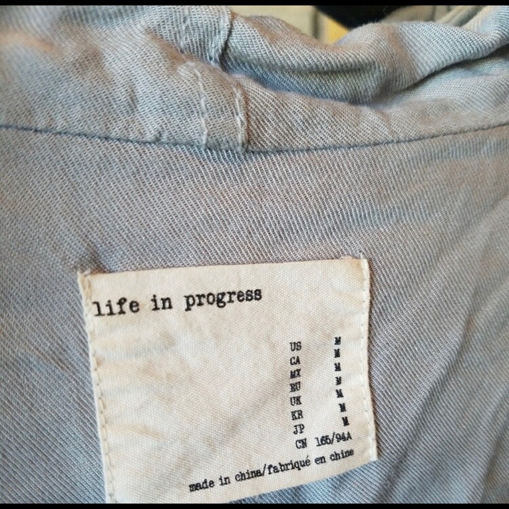 Gray Drape Front Anorak - Picture 6 of 6